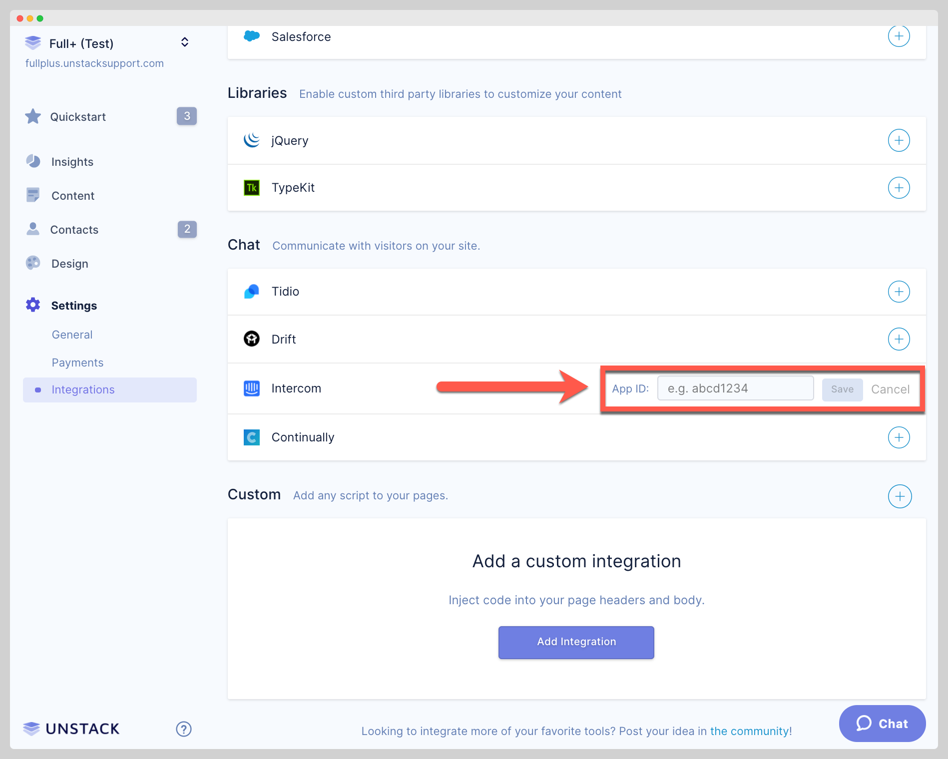 Intercom Application ID